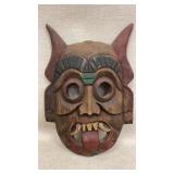 vintage Thai hand-carved wood wall mask