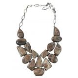 Ladies polished agate statement necklace