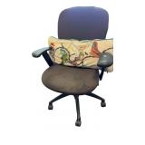 Office Chair with Embroidered Bird Pillow