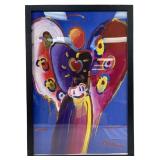 Peter Max "Angel with Heart" Print On Canvas