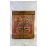 A vintage Budweiser wall hanging cabinet