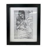 Pablo Picasso "Mother and Child" Print On Paper