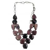 Ladies Polished Agate Statement Necklace
