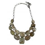 Ladies Polished Agate Statement Necklace