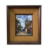 Signed Original Street Scene Oil On Canvas