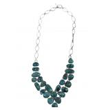 Ladies turquoise bib statement necklace