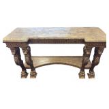 Italian Neo Classical Sofa/Entry Table Lion Legs
