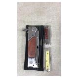 Three Folding Knives with Sheath Included