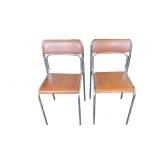 2 Vintage Chairs Chrome Legs