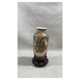 Japanese Satsuma ware vase w/ stand