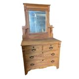 Antique Oak Dresser with Mirror