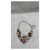 Vtg 925 silver polished stone necklace