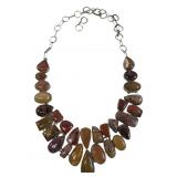 Large Ladies Polished Agate Bib Necklace