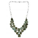 handcrafted blue-green agate gemstone chunky