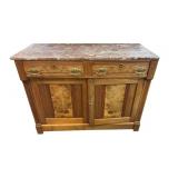 Antique French Buffet in Burl Wood and brass