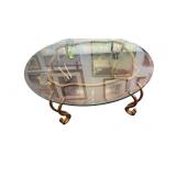 Ornate Iron Base with Glass Top Coffee Table