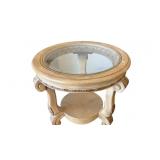 Wooden Glass Top Side Table