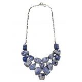 Ladies sodalite stone statement necklace