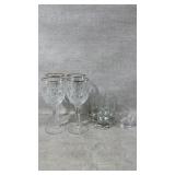 Glass cups and shot glasses