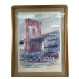 Signed & Numbered Lithograph Of Brooklyn Bridge