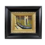 Signed Original Oil on Canvas Of Venice canal