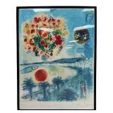 Marc Chagall "Sunset" Framed Print On Canvas