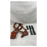 Leather Horizontal Shoulder Holster System with