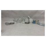Glass Items and Marble Mortar Set