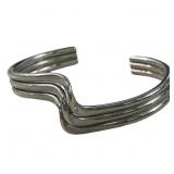 Mexico 925 Silver Triple Strand Wave Cuff Bracelet