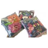3 Indoor/Outdoor Hooked 18x18 Throw Pillows N