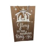 Large GLORY TO THE NEWBORN KING Wood Holiday Decor