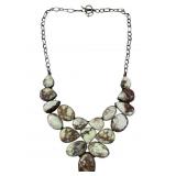 Ladies Polished Agate Statement Necklace