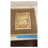 Framed Vintage Document With Ornate Design