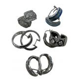 (5) Pairs Of Ladies Gemstone 925 Silver Earrings