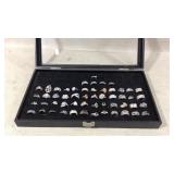 53 Fashion Rings in Display Case