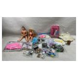 collection of vintage Barbie doll with various