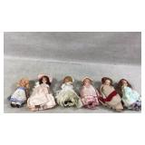 Six Small Vintage Handcrafted Dolls