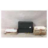 Vintage post cards and postcard box