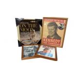 JFK Framed Poster w Button, MAD Magazine(cover