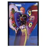 Peter Max "Angel with Heart" Print On Canvas
