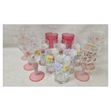 Glass tumblers and goblets, 7in tall is the