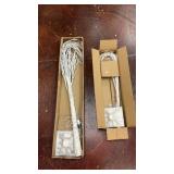 set of artificial lighted birch trees,