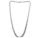 925 Silver Ladies Round CZ Tennis Style Necklace