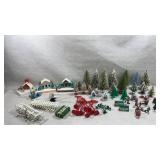 collection of vintage Christmas village