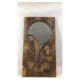 Hand-Carved Wooden Wall Mirror with Floral Motif