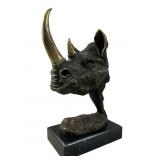 After Salvador Dali Bronze Rhino Head Sculpture
