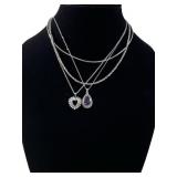 (4) Ladies 925 Silver Necklaces
