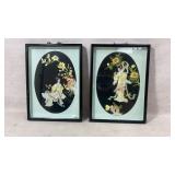 Framed Chinese Reverse Glass Paintings