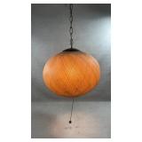 mid-century modern spun fiberglass ball hanging