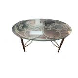 Glass Top Wrought Iron Coffee  Table